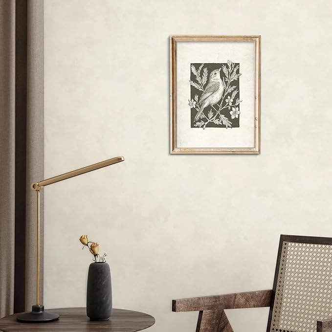 uniro Wall Art Canvas Print Vintage Bird Wall Art Canvas Sparrow Farmhouse Pictures Neutral Sketch bird Canvas Oil Painting Nursery Decor Modern Home and Bedroom Decoration (8" x 10" UNFRAMED)