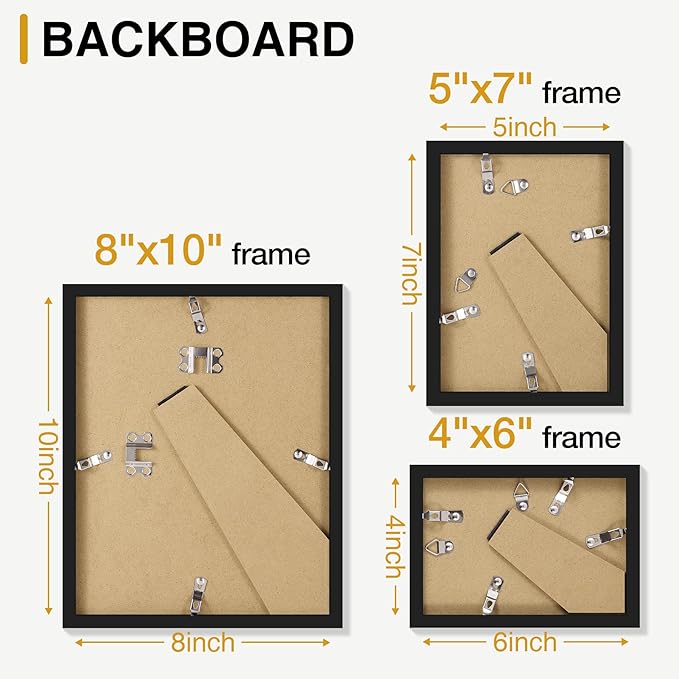 decorUhome Assorted Picture Frames Collage Wall Decor for Photo Gallery Display Set of 15 Including Three 8x10 / Six 5x7 / Six 4x6 for Family Wall Decor, Distressed Brown, 15 Pack