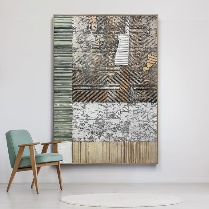 BrightA Gray Extra Large Wall Art Abstract Large Canvas Art Large wall Paintings Big Wall Decor Living Room for Bedroom Dining Room Wall Decor 55.1"x78.7"