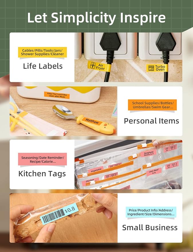 MakeID Q1 Label Maker Machine with 3 Tapes - Portable Bluetooth Label Makers for Home & Office Organization - Compatible with Apple iOS & Android - Clear Prints, Custom Templates & Fonts, Retro Design