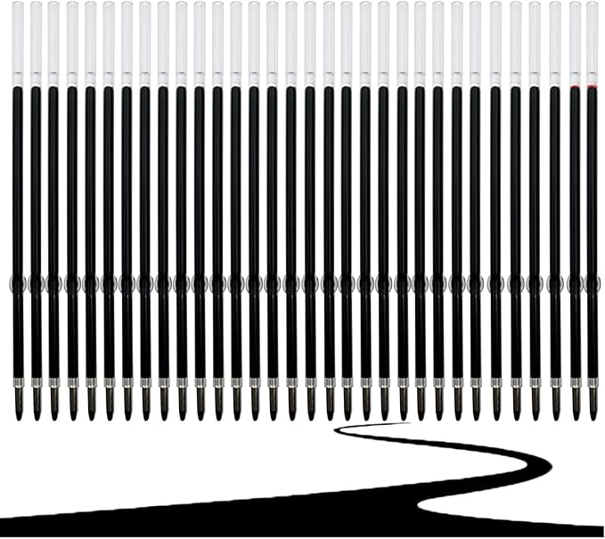 30 Pieces Pen Refills Ink Ballpoint Pen Refill 4.21 Inch Replacement Ink Refill Bulk for Retractable Pens Office School Supplies, Medium Point(Black4.21)