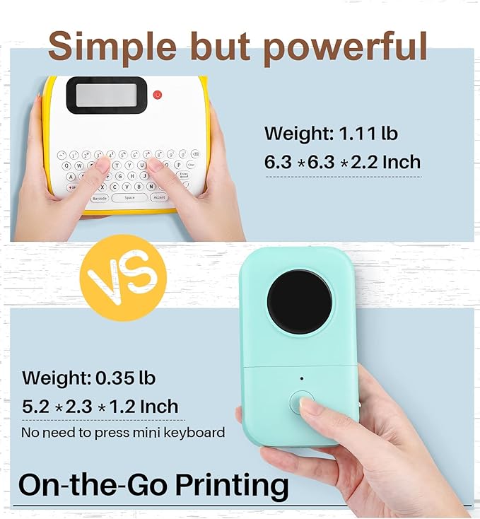 Phomemo D30 Label Maker with 1/2" X 1 1/2" (12mm X 40mm) Silver Adhesive Label Paper,for Home, Office, School, Organization, Store and More, Compatible for Android & iOS System-Green