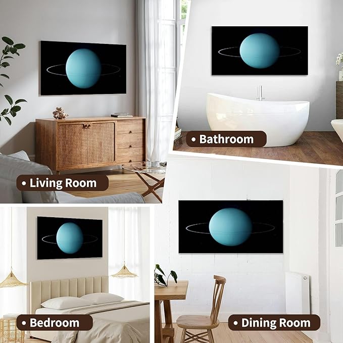 Canvas Wall Art for Living Room Bedroom Uranus Big Large Wall Art Decor Framed Painting Wall Pictures Prints Artwork Office