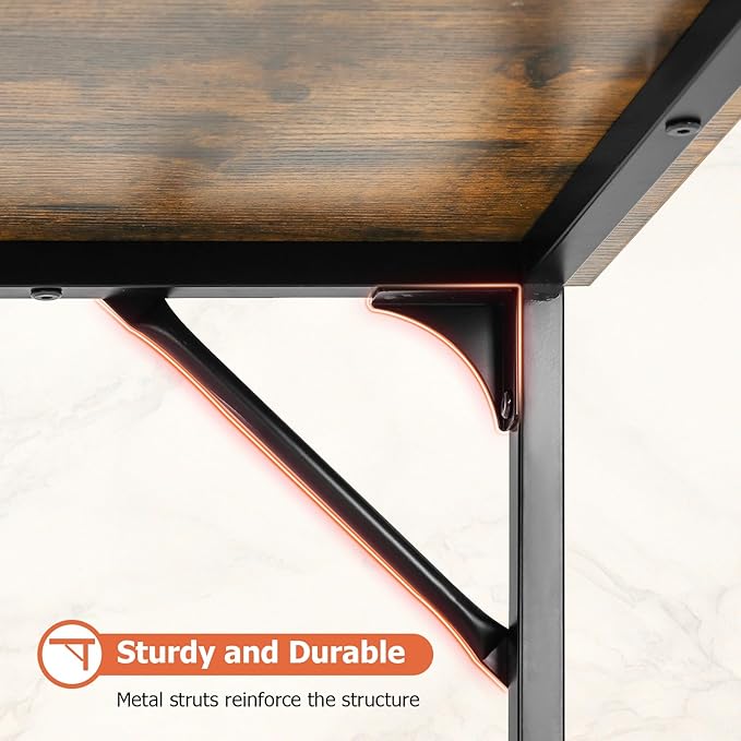 Computer Desk 39.4" Home Office Writing Desk, Modern Simple Style Table for Work Study Gaming,Workstation for Home Office,Brown
