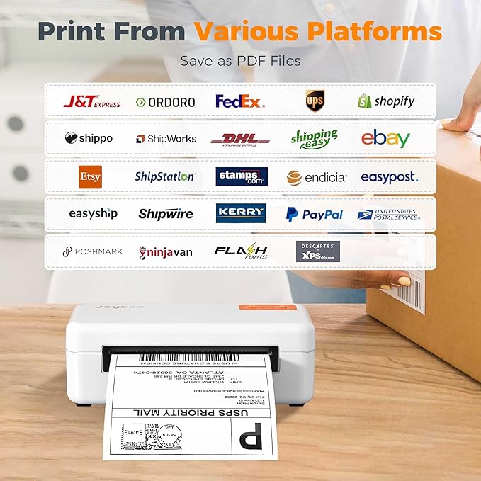 Joysea OP1 Label Maker Machine with Tape& E41 Bluetooth Shipping Label Printer, for Home School Office Business