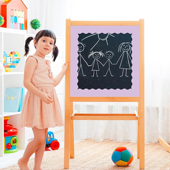 Whaline 65.6ft Purple Blue Bulletin Board Borders 4 Rolls Purple Blue Die-Cut Bulletin Board Trim for School Classroom Office Chalkboard Decoration