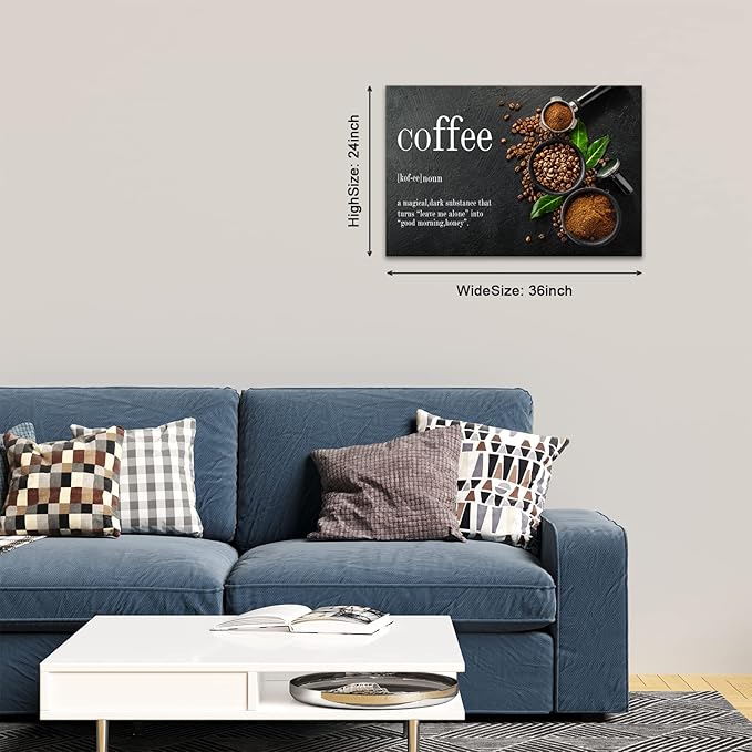 BWSPACE Wall Art Work-Creative Inspirational Canvas Prints, Painting Printing Art Canvas, Animal Print Motivational Wall Art Canvas, Suitable for Office, Hotel, Restaurant (Coffee, 24x36 inches)