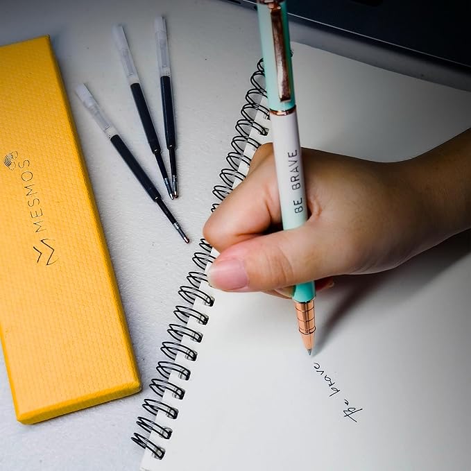MESMOS 6 Pack 0.7mm tip, 3.9 inch (9.8cm) Gel Pen Refills, German-Made Ink and Swiss-Made Nib, Compatible with Parker Pen, Replacement Ink Refills, Smooth Writing