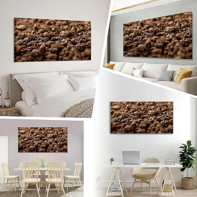 TIGTMULERLY Wall Art Frame Gallery Wall Decor Soil Modern Canvas Prints Artwork for Living Room Bedroom Office Kitchen 48x24Inch