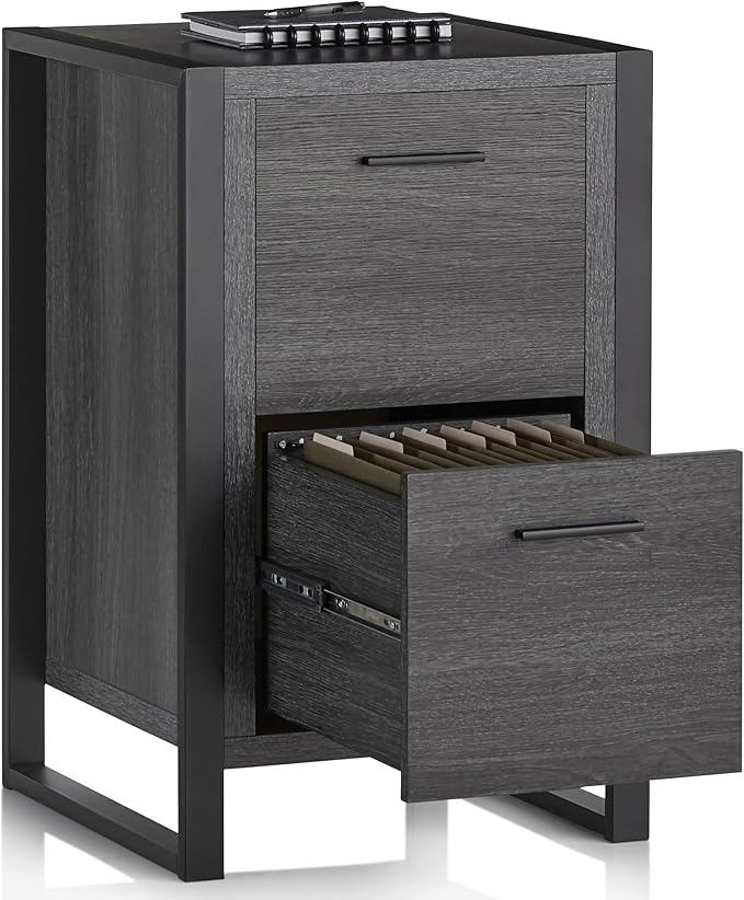 Realspace® DeJori 20" D Vertical 2-Drawer File Cabinet, Charcoal