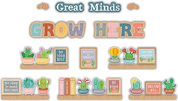 Teacher Created Resources Happy Cactus Crew Great Minds Grow Here Mini Bulletin Board (TCR6959)