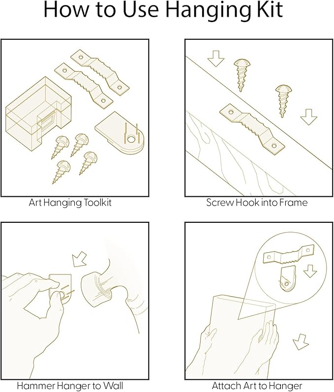 IDEA4WALL Framed Canvas Print Wall Art Set Geometric Black Tan Striped Circle Polygon Collage Abstract Shapes Illustrations Modern Art Nordic for Living Room, Bedroom, Office - 24"x36"x3 White