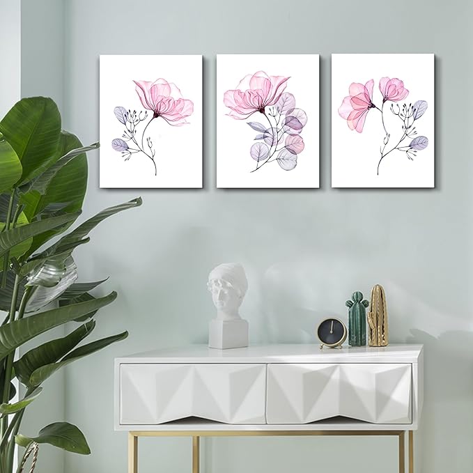 Lapremoly Large Canvas Wall Art for Living Room Wall Decor for Bedroom Vintage Flowers Picture Watercolor Painting Kitchen Home Decoration Abstract Canvas Print Artwork Modern Office Wall Posters