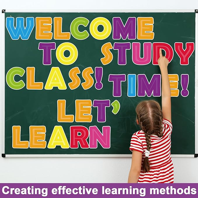 150PCS Large 7" Font Bulletin Board Letters and Punctuation Set, Colorful Classroom Alphabet Cutout for Bulletin Board Display Home School Educational Tool A Great Helper to Inspire Students' Learning