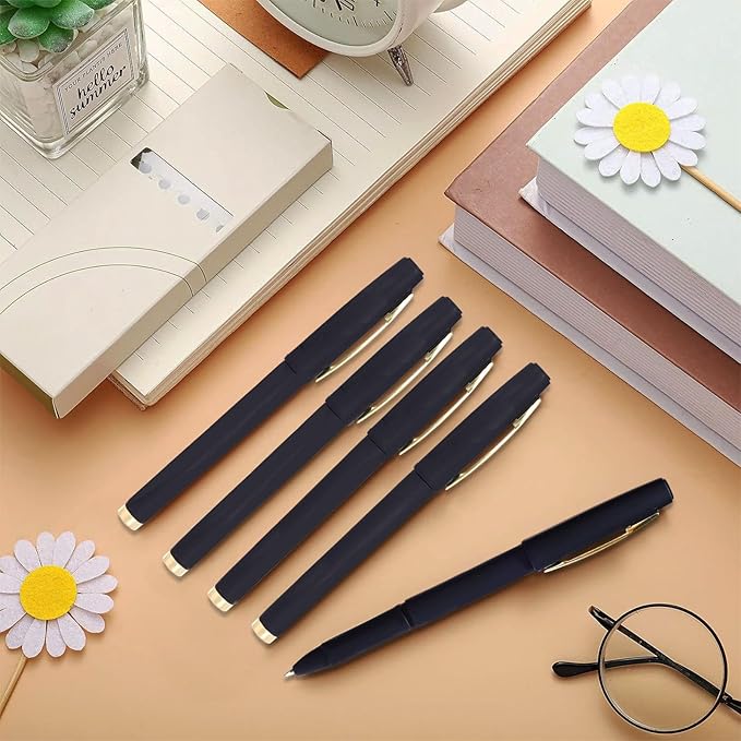 20 Pieces | Gel Ink Rollerball Pens 1.0mm Nib,Suitable for office work, study, and essential for writing,Large-capacity refills for ultra-long writing with a black-gold color scheme.