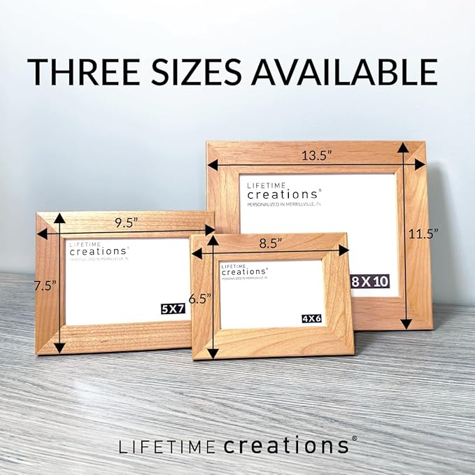 Lifetime Creations Create Your Own Personalized Picture Frame: Engraved Custom Wood Photo Frame, Customizable Gift for Wedding, Anniversary, Birthday (8x10 Inch Landscape)