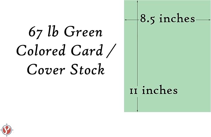 Green Pastel Color Card Stock Paper, 67lb Cover Medium Weight Cardstock, for Arts & Crafts, Coloring, Announcements, Stationary Printing at School, Office, Home | 8.5 x 11 | 50 Sheets Per Pack