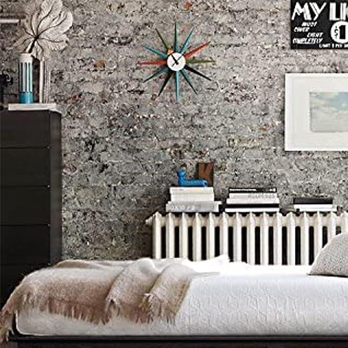 Wall Clock Wall Clock Multicolor Modern Wall Clock, Silent Non-Ticking Battery Operated Decorative Clock, Minimalistic and Stylish, Aluminium Pointer, for Living Room Bedrooms Office Kitchen