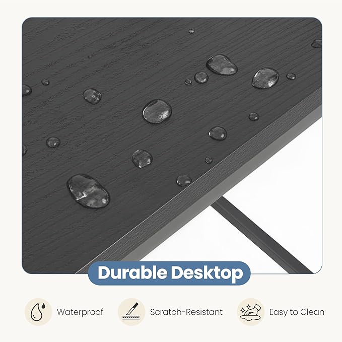 DUMOS L Shaped Desk 55 Inch Computer Desk Gaming Furniture Corner Desks Home Office PC Table with Reversible Storage Shelves for Writing Working Study Bedroom Dorm, Modern Black