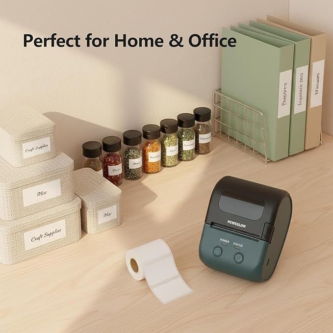 Label Maker Machine, L7 Portable Bluetooth Thermal Printer,Thermal Sticker Machine with Paper Tape (1.97"×1.18") Sticker Labeler with Multiple Templates for Office Organization Home Kitchen School