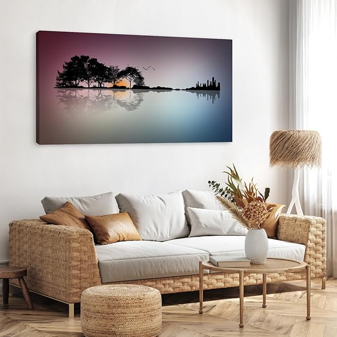 DZL Art A72698 Guitar Wall Art Canvas prints for bedroom living room bathroom Wall Decor kitchen artwork Guitar Island Canvas Prints Man Cave Music Lover Gift
