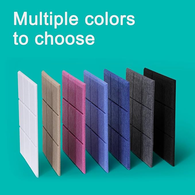 Cork Board for Walls 48" x 36", Bulletin Board for Office Decor, 12 Pack Felt Wall Tiles with Safe Removable Adhesive, Pin Tack Corkboard for Quilting Design & Dart Wall Protector - White