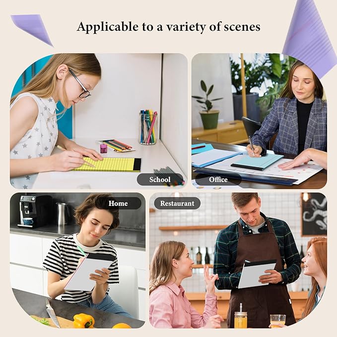 6 Pack Note Pads 5 x 8 Inch Colored Small Legal Pads 5 x 8 Notepad Perforated Writing Pads Lined Paper Pads of Paper College Ruled Paper 30 Sheets Notebook To Do List for School, Office, Home