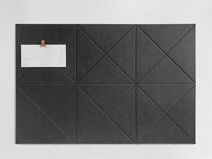 Cork Board 24 x36 Alternative - 6 Pack Felt Wall Tiles with Safe Removable Adhesive Tabs, Cork Boards for Walls Cork Board for Home Office Pin Board Tack Board - Black