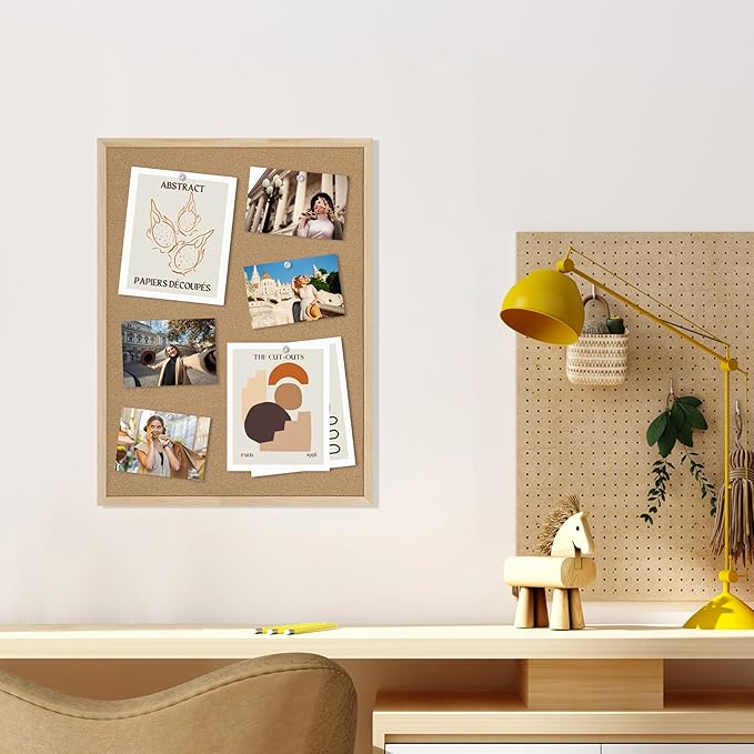 Cork Board 2Pack,24x18 Bulletin Board for Office with Pin Oak Wood Boards, Message Board or Vision Board.