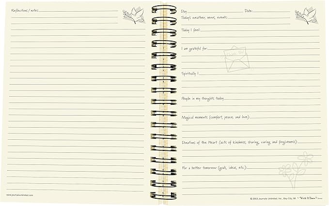 Write it Down series by Journals Unlimited, Guided Journal, Inspirations, A Gratitude Journal, Full-size 7.5"x 9", Kraft Hard Cover, Made in USA
