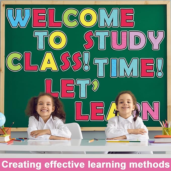 150 PCS Large 7" Font Bulletin Board Letters and Punctuation Set, Bright Pastel Color Classroom Alphabet Cutouts for Colorful Bulletin Board Display Home School, A Helper to Inspire Students' Learning