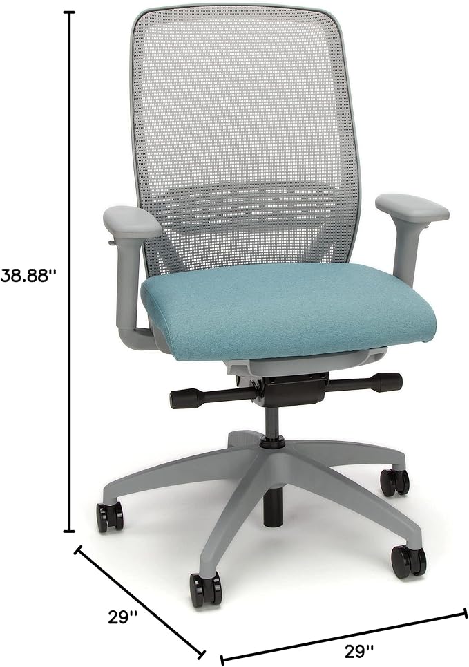 HON Nucleus Task Chair, Advanced Synchro-Tilt Control, Office Chair with Lumbar Support, Height and Width Adjustable Arms, Titanium Frame, Breeze