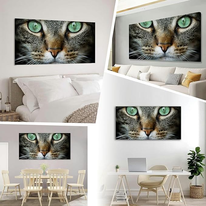 TIGTMULERLY Wall Art Frame Gallery Wall Decor Feline Modern Canvas Prints Artwork for Living Room Bedroom Office Kitchen 48x24Inch