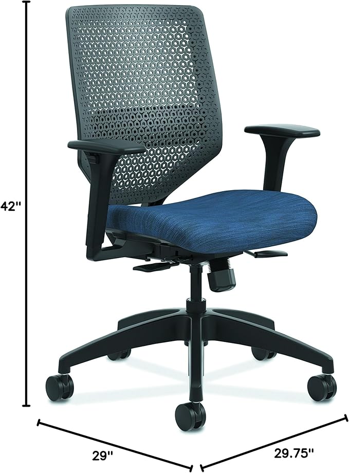 HON SVMR1ACLCO90 Solve Series Reactive Back Task Chair, Midnight/Charcoal