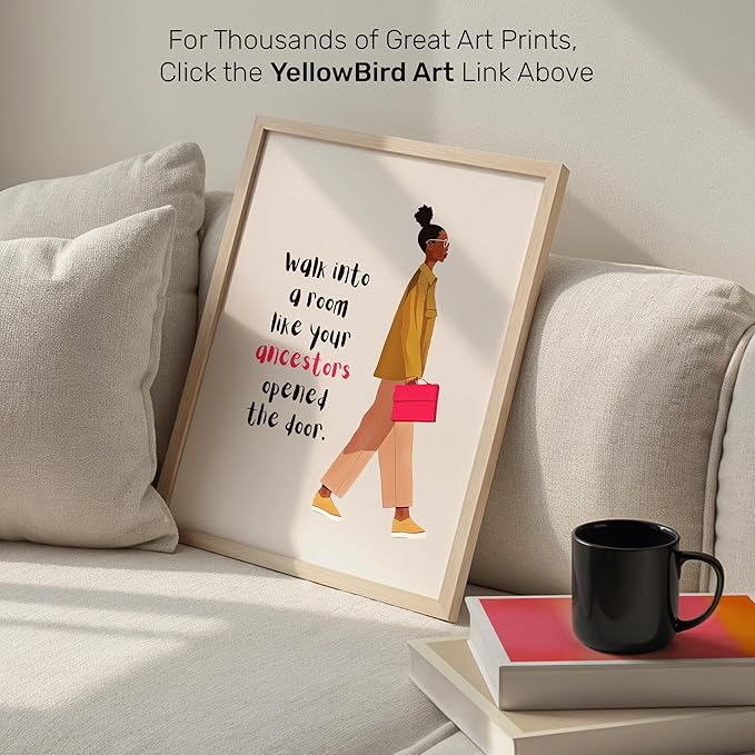 African American Wall Art 11x14 - Black Woman Empowerment Quote Office Decor - Professional Black Women Inspirational Art Print - Motivational Poster for Living Room, Home Office - Unframed