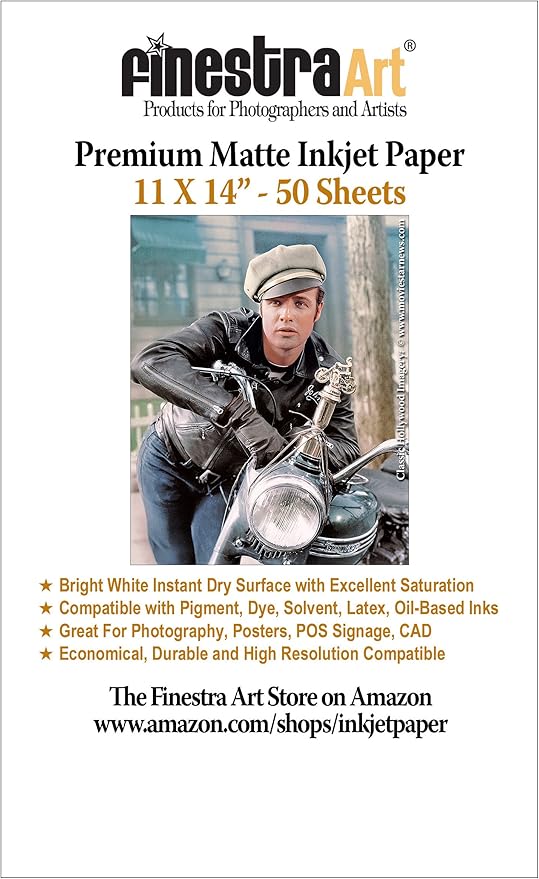 11" X 14" Premium Arctic Matte Inkjet Photo Paper - 50 Sheets