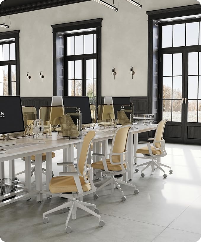 51" Home Office Desk Modern Computer Desk 51.2x23.6x29.5 inches PC Table with Thicken Frame Industrial Style Sturdy Metal Frame Furniture for Writing Gaming Marble White+White