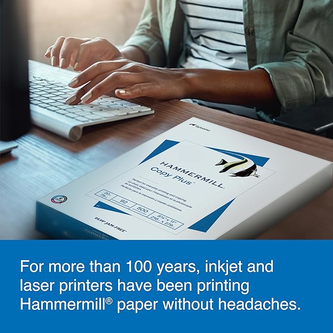 Hammermill Printer Paper, 20 lb Copy Plus, 8.5 x 11-5 Ream (2,500 Sheets) - 92 Bright