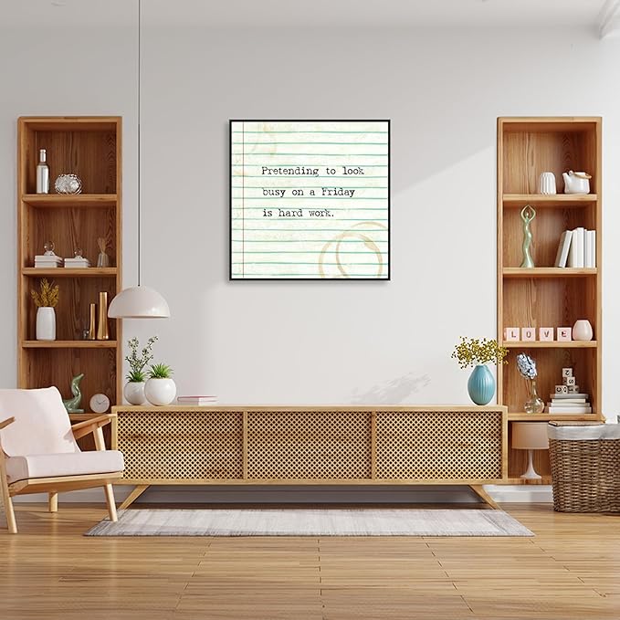 Amanti Art Framed Canvas Wall Art 30x30 Office Snark IV by Studio W, Framed Wall Art Canvas, Typography Artwork, Modern Decor, Large Poster Painting for Living Room, Bedroom, Bathroom, Kitchen,