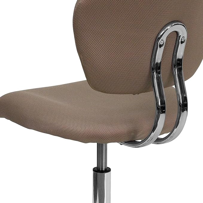 Flash Furniture Beverly Mid-Back Coffee Brown Mesh Padded Swivel Task Office Chair with Chrome Base