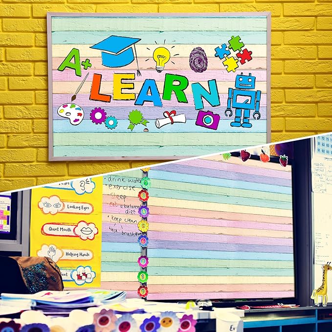 Tenceur Bulletin Board Paper 24 Inch x 100ft Fade Resistant Paper Roll for Classroom Decor (Macaron)