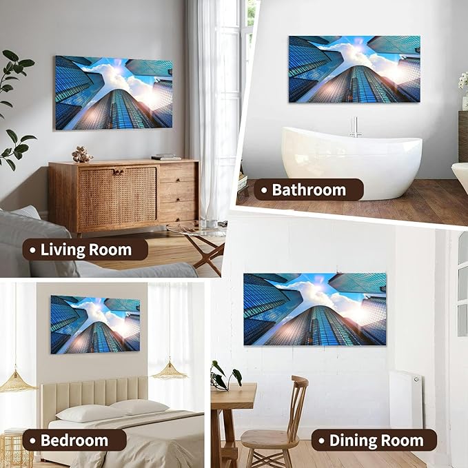 Canvas Wall Art for Living Room Bedroom Modern business buildings Big Large Wall Art Decor Framed Painting Wall Pictures Prints Artwork Office