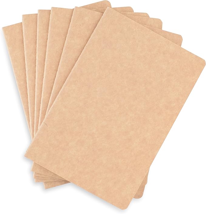 TWONE 9 Packs Kraft Brown Soft Cover Notebook Journals - 5.5" x 8.25" - Ruled 60 Pages/30 Sheets - for Use as Journal, Sketchbook, Composition Notebook