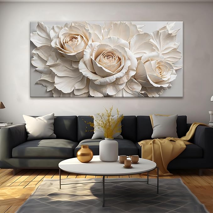 QSQ Large Wall Art For Living Room Home Wall Decor Modern Canvas Art Wall Decor 29 X 58 Inches Modern Flower Wall Art Elegant Picture For Bedroom Hotel Office Artwork