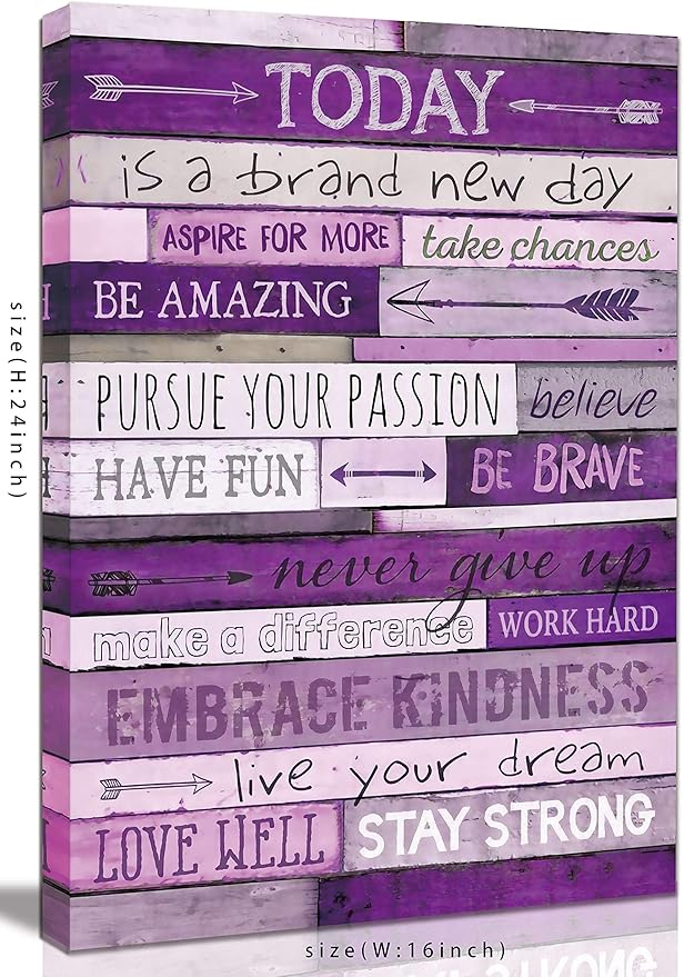 CGXART Inspirational Wall-Art - Office Wall Decor For Bedroom Teen Girl - Wall Pictures For Living Room - Word Artwork For Home Walls Teenage Girl Room Decor 16 x 24 Inch