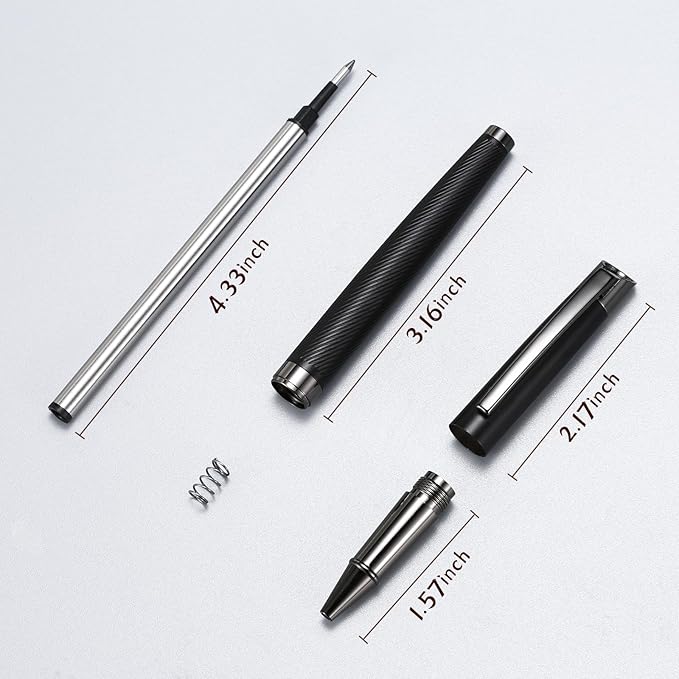 Rollerball Liquid Ink Signature Pens for Women Luxury Box Gel Black Ink Fancy Pen Refillable for Executive Office,Professional,Birthday Nice Gift Pen Set Black