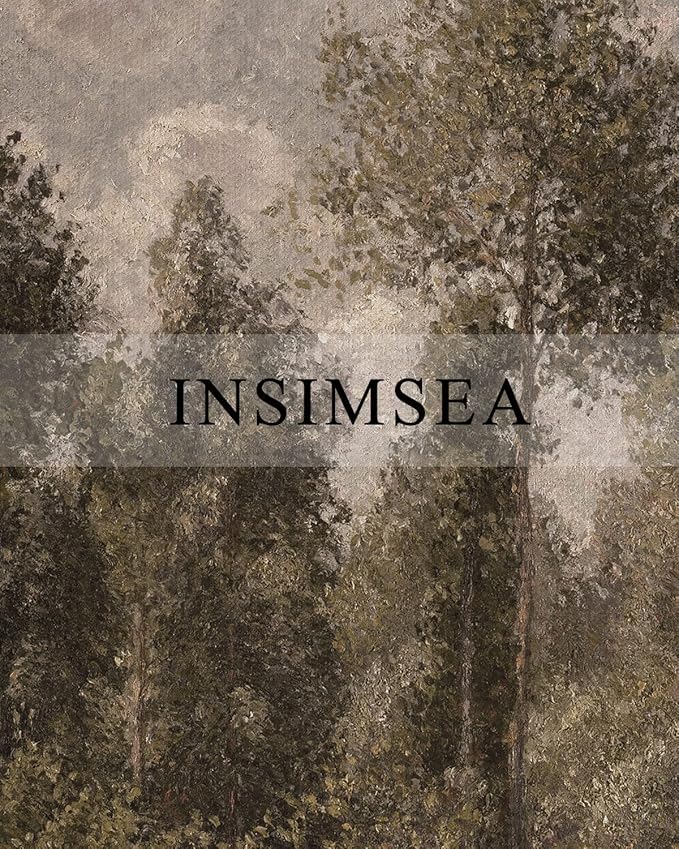 InSimSea Framed Canvas Prints Art Vintage Decor, Room Decor Large Artwork for Wall Poplars, Éragny Vintage Painting Prints Office Kitchen Bathroom Decoration, 16"x24"