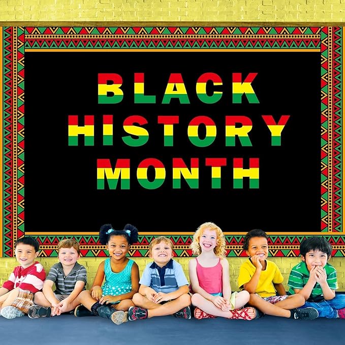 Qyeahkj 150PCS Large Black History Month Bulletin Board Letters and Punctuation Cutouts Set African American Alphabet Chalkboard Decorations for Classroom Wall Letters Poster Display Home School Decor