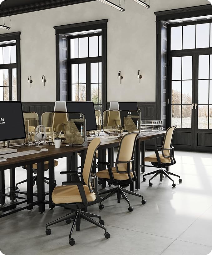 51" Home Office Desk Modern Computer Desk 51.2x23.6x29.5 inches PC Table with Thicken Frame Industrial Style Sturdy Metal Frame Furniture for Writing Gaming Rustic Brown+Black