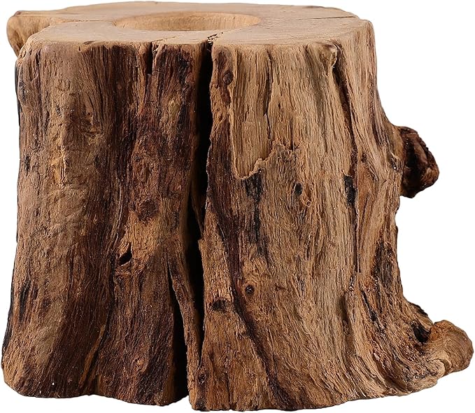 VOSAREA Crystal Ball Wooden Base Tree Stump LED Light Desk Lights for Office Desktop Stand Table Top Display Stand Crystal Ball Holder Stands for Display Wooden Lamp Base USB Wood